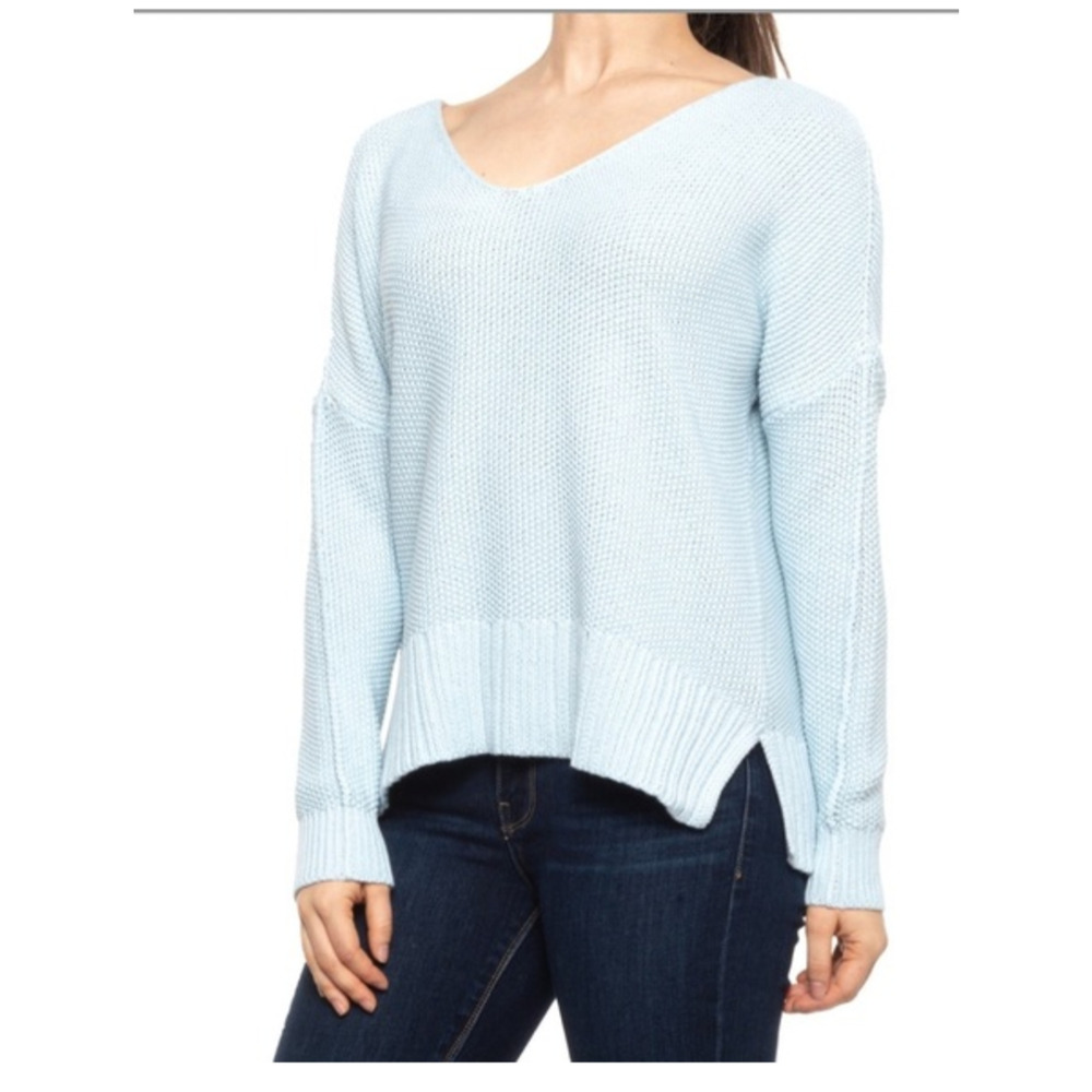 She Sky V-Neck Oversized open knit Sweater in Seafoam NWT list $68 One Size fit